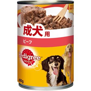 （まとめ）ペディグリー 成犬用 ビーフ 400g【×24セット】【ペット用品・犬用フード】