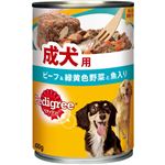 （まとめ）ペディグリー 成犬用 ビーフ＆緑黄色野菜と魚入り 400g【×24セット】【ペット用品・犬用フード】