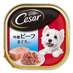 （まとめ）シーザー 吟選ビーフ まぐろ入り 100g【×96セット】【ペット用品・犬用フード】