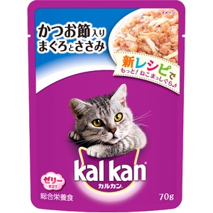 （まとめ）カルカン パウチ かつお節入りまぐろとささみ 70g【×160セット】【ペット用品・猫用フード】