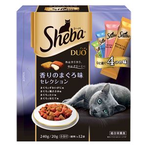 （まとめ）シーバ デュオ 香りのまぐろ味セレクション 240g【×12セット】【ペット用品・猫用フード】