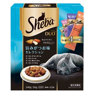 （まとめ）シーバ デュオ 旨みがつお味セレクション 240g【×12セット】【ペット用品・猫用フード】