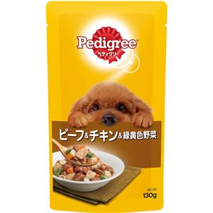 （まとめ）ペディグリー 成犬用 ビーフ＆チキン＆緑黄色野菜 130g【×50セット】【ペット用品・犬用フード】