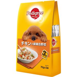 （まとめ）ペディグリー 成犬用 チキン＆緑黄色野菜 70g×3袋【×48セット】【ペット用品・犬用フード】