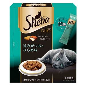 （まとめ）シーバ デュオ 旨みがつおとひらめ味 240g【×12セット】【ペット用品・猫用フード】