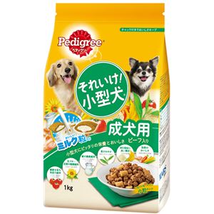 （まとめ）ペディグリー それいけ！小型犬 ビーフ入り 1kg【×12セット】【ペット用品・犬用フード】