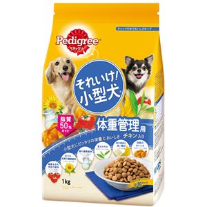 （まとめ）ペディグリー それいけ！小型犬 体重管理用 チキン入り 1kg【×12セット】【ペット用品・犬用フード】