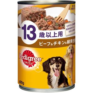 （まとめ）ペディグリー 13歳以上用 ビーフ＆チキン＆緑黄色野菜 400g【×24セット】【ペット用品・犬用フード】