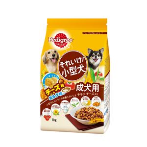 （まとめ）ペディグリー それいけ！小型犬 チキン チーズ入り 1kg【×12セット】【ペット用品・犬用フード】