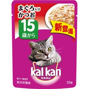 （まとめ）カルカン パウチ 15歳から まぐろ入りかつお 70g【×160セット】【ペット用品・猫用フード】