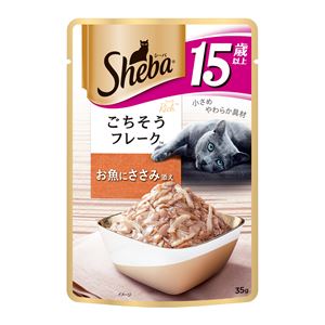 （まとめ）シーバ リッチ 15歳以上 ごちそうフレーク お魚にささみ添え 35g【×96セット】【ペット用品・猫用フード】