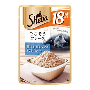 （まとめ）シーバ リッチ 18歳以上 ごちそうフレーク 贅沢お魚ミックス まぐろ・たい入り 35g【×96セット】【ペット用品・猫用フード】