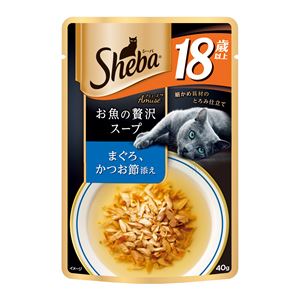 （まとめ）シーバ アミューズ 18歳以上 お魚の贅沢スープ まぐろ、かつお節添え 40g【×96セット】【ペット用品・猫用フード】