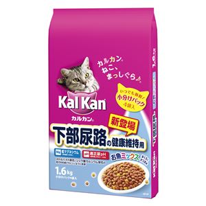 （まとめ）カルカン ドライ 下部尿路の健康維持用 お魚ミックス まぐろとかつお味 1.6kg【×6セット】【ペット用品・猫用フード】