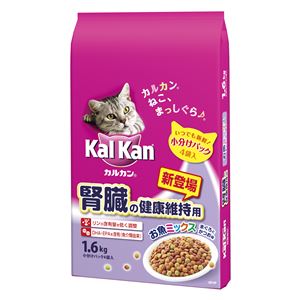 （まとめ）カルカン ドライ 腎臓の健康維持用 お魚ミックス まぐろとかつお味 1.6kg【×6セット】【ペット用品・猫用フード】