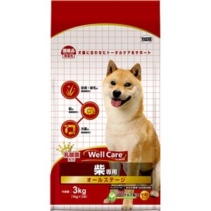 （まとめ）ウェルケア 柴専用 オールステージ 3kg【×4セット】【ペット用品・犬用フード】