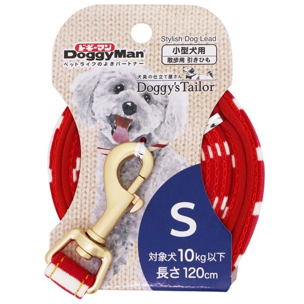 （まとめ） Doggy's Tailor ドッグリード S ニットスタイル レッド／ホワイト 【×2セット】 （犬用品／リード）【メーカー直送】代引き