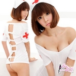 コスプレ 背中セクシーナースコスチューム3点セット