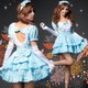 メイド服/コスプレ/コスチューム/コスプレ衣装/衣装/ウェイトレス/青 白/z1160 - 縮小画像6