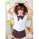 新作 赤チェックのキュート女子高生制服コスプレ/コスプレ/コスチューム/ミニスカ/衣装/制服/z903 - 縮小画像3