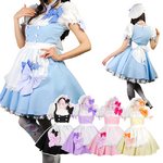 アイドルロリータメイド【ゴスロリ/コスプレ/コスチューム/ロリータ/衣装】02000132ブルー Ｌサイズ