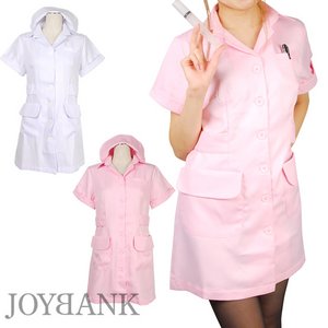 白衣の天使☆ナース服シングルタイプ【看護服/ワンピース/コスプレ/コスチューム/衣装】QA01000504 Lサイズ ピンク