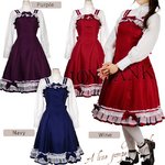 《大きいサイズ》Whiteレース クラシカルラインジャンパースカート☆【コスプレ/コスチューム/衣装】04000213-3Lサイズ ネイビー