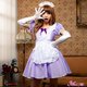 メイド/メイド服 /メイドコスチュームセット/キュート/パープル白色エプロン/コスプレ/コスチューム/衣装/z1332 - 縮小画像1