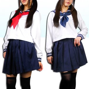 ★清純派☆女子高生セーラー服・長袖【コスプレ/コスチューム/制服/衣装】01010037 Mサイズ ネイビー