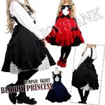 ブラックリボン★お嬢様系クラシカルジャンパースカート☆【コスプレ/コスチューム/衣装】01000530 Mサイズ/ブラック