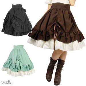 お嬢様スタイル☆アンティーク調バッスルスカート【ロリータ/コスプレ/コスチューム/衣装】04000291-5Lサイズ/ブラウン