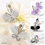 クリアカラー バタフライピアス♪【アクセサリー】P01 パープル