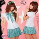 アキバ系チェック柄セーラー服コスチューム3点セット/コスプレ/コスチューム/ミニスカ/セーラー服/制服/女子高生 /衣装/z650 - 縮小画像1