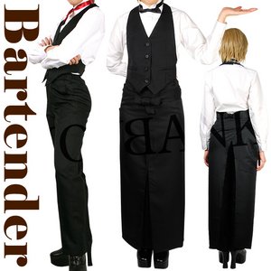 《大きなサイズ》本格派♪バーテンダーコスチューム☆【制服/コスプレ/コスチューム/職業/衣装】04000215-3Lサイズ - 拡大画像