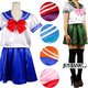 サテンセーラー服 コスチューム【コスプレ衣装/セーラー戦士/コスプレ/コスチューム/制服/学生服/半袖/衣装】01010052Mサイズ ピーチ - 縮小画像4