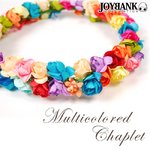 マルチカラーのお花の冠【造花/ウェディング/ヘッドドレス/ヘアアクセサリー】KM-490