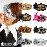 ゴーシャスデコレーション仮面【仮面舞踏会/仮装パーティ/パーティ/マスク/ダンス/イベント/アイテム】ZA-475 Fタイプ チェリー