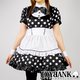 《大きいサイズ》レトロドットのメイドワンピースセット☆【コスプレ/コスチューム/メイド/ゴスロリ/クラシカル/衣装】04000313-3Lサイズ ブラック - 縮小画像1