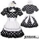 《大きいサイズ》レトロドットのメイドワンピースセット☆【コスプレ/コスチューム/メイド/ゴスロリ/クラシカル/衣装】04000313-3Lサイズ ブラック - 縮小画像2