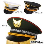 本格派！ エンブレム付きミリタリーハット【軍服/軍帽/警官帽子/制服/ポリスハット/帽子/コスチューム/コスプレ小物/アイテム】CA002 ブラック