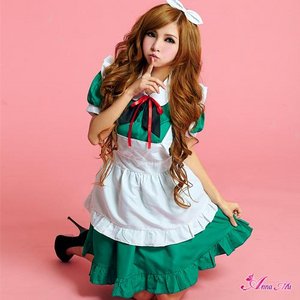 キュートメイドコスチュームセット/メイド服/制服 /キュート/ワンピ/エプロン/ゴスロリ/コスプレ/コスチューム/衣装/z892-d