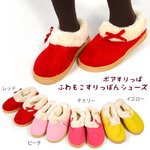 ボアスリッパ＊ふわもこすりっぽんシューズ【ルームブーツ/あったか/ふわふわ/スリッパ/アイテム】KT07680 ピーチ