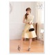大きいサイズ☆上品CUTE♪バックリボン付シフォンオフショルダードレス☆結婚式などに☆イベント K9222 ゴールド 4L - 縮小画像2