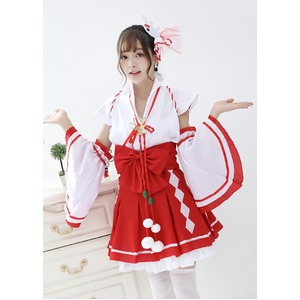 7810 巫女 アイドル風 コスプレ衣装【着物ドレス/神社/巫女/ハロウィン/クリスマス/イベント/パーティ/コスプレ/コスチューム/仮装/衣装】 7810 巫女 アイドル風 コスプレ衣装【着物ドレス/神社/巫女/ハロウィン/クリスマス/イベント/パーティ/コスプレ/コスチューム/仮装/衣装】