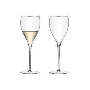 LSA SAVOY サヴォイ WINE GLASS 380ml PLATINUM[プラチナ]2P SET