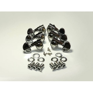 Der Jung ギター用ペグ フルメタル ３＋３両連 クローム グローバータイプ - 拡大画像