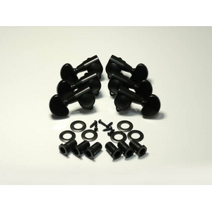 Der Jung ギター用ペグ フルメタル ３＋３両連 ブラック グローバータイプ - 拡大画像