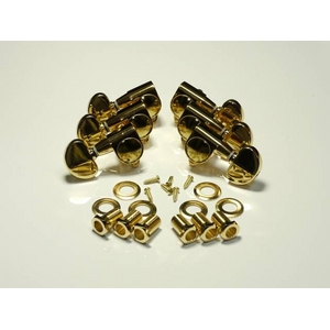 Der Jung ギター用ペグ フルメタル ３＋３両連 ゴールド グローバータイプ - 拡大画像