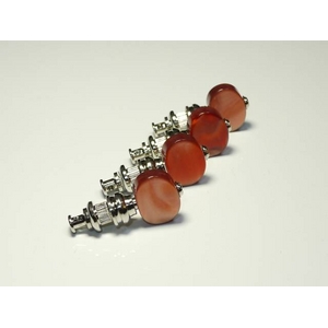 Der Jung ウクレレ用ペグ ４個セット ニッケル アンバーボタン - 拡大画像