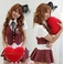 コスプレ 赤チェックのキュート女子高生 制服3点セット C424_0